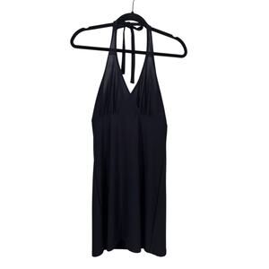 GAP Mini Dress Womens Small Navy Blue Vintage Halter Empire Waist Tie Neck USA